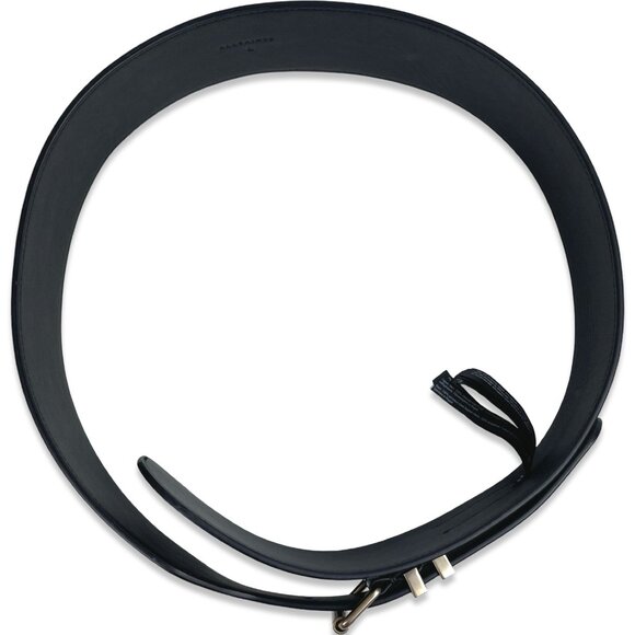 AllSaints Marcella Asymmetric Wide Leather Belt • Black Gold • NWOT Size L - Picture 5 of 7